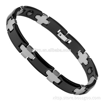 Black and original color germanium ion tungsten bracelet